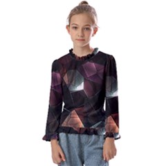 Crystals background designluxury Kids  Frill Detail Tee