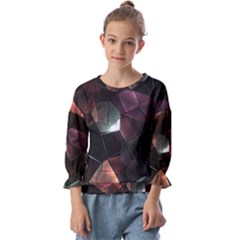 Crystals background designluxury Kids  Cuff Sleeve Top