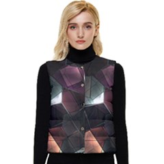 Crystals background designluxury Women s Short Button Up Puffer Vest