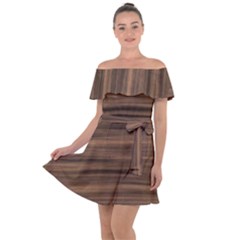 Texture Wood,dark Off Shoulder Velour Dress by nate14shop