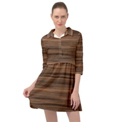 Texture Wood,dark Mini Skater Shirt Dress