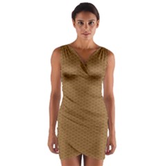 Template-wood Design Wrap Front Bodycon Dress by nateshop