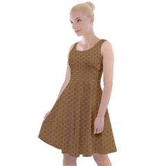 Template-wood Design Knee Length Skater Dress