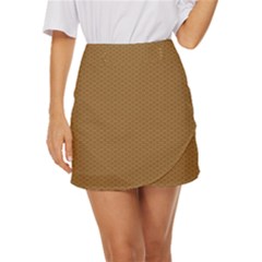 Template-wood Design Mini Front Wrap Skirt