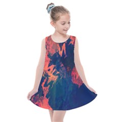 Background-abstrac Orange Kids  Summer Dress