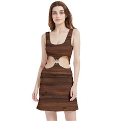 Texture-dark Wood Velvet Cutout Dress by nateshop