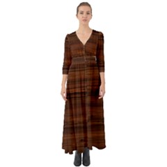 Texture-dark Wood Button Up Boho Maxi Dress