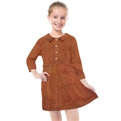 Brown Kids  Quarter Sleeve Shirt Dress by nateshop