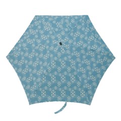 Snowflakes, White Blue Mini Folding Umbrellas