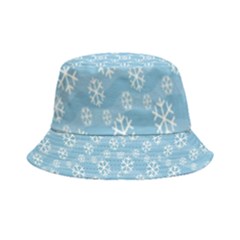 Snowflakes, White Blue Inside Out Bucket Hat by nateshop