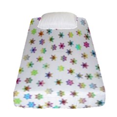 Snowflakes,colors Of The Rainbow Fitted Sheet (single Size) by nateshop