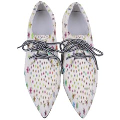 Snowflakes,colors Of The Rainbow Pointed Oxford Shoes by nateshop