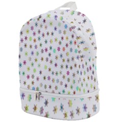 Snowflakes,colors Of The Rainbow Zip Bottom Backpack by nateshop