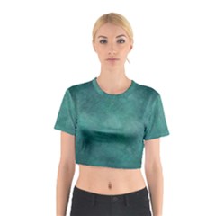 Dark Green Abstract Cotton Crop Top