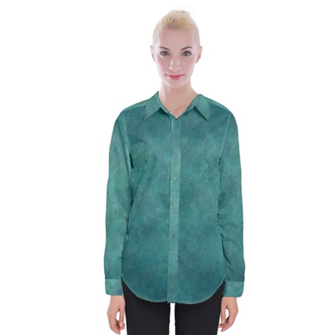 Dark Green Abstract Womens Long Sleeve Shirt by nateshop