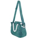 Dark Green Abstract Rope Handles Shoulder Strap Bag View1