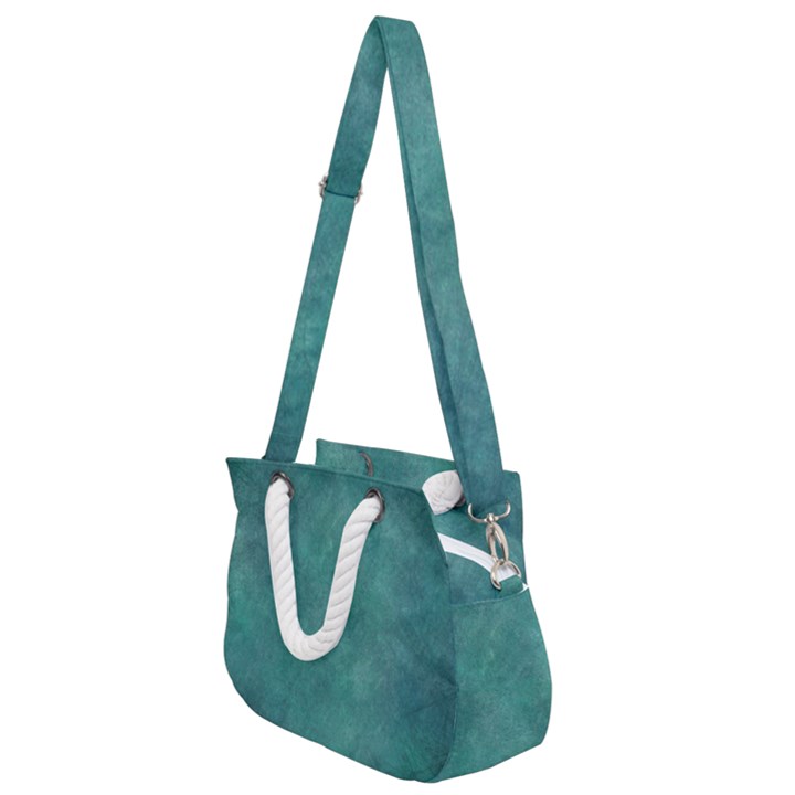 Dark Green Abstract Rope Handles Shoulder Strap Bag