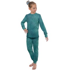 Dark Green Abstract Kids  Long Sleeve Set 