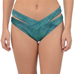 Dark Green Abstract Double Strap Halter Bikini Bottom by nateshop