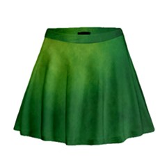 Light Green Abstract Mini Flare Skirt