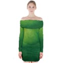 Light Green Abstract Long Sleeve Off Shoulder Dress View1