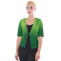 Light Green Abstract Cropped Button Cardigan