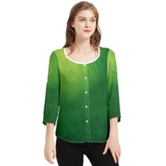 Light Green Abstract Chiffon Quarter Sleeve Blouse