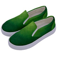 Light Green Abstract Kids  Canvas Slip Ons