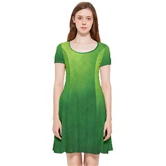 Light Green Abstract Inside Out Cap Sleeve Dress