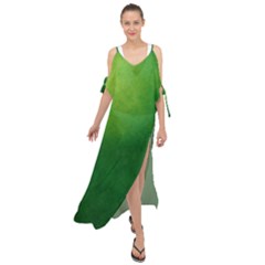 Light Green Abstract Maxi Chiffon Cover Up Dress