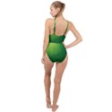 Light Green Abstract High Neck One Piece Swimsuit View2