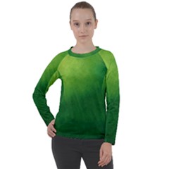 Light Green Abstract Women s Long Sleeve Raglan Tee