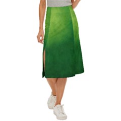 Light Green Abstract Midi Panel Skirt