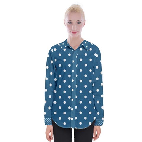 Polka-dots Womens Long Sleeve Shirt by nateshop