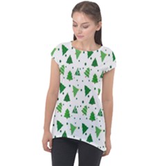 Christmas-trees Cap Sleeve High Low Top by nateshop