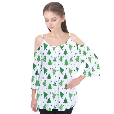 Christmas-trees Flutter Sleeve Tee  by nateshop