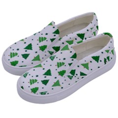 Christmas-trees Kids  Canvas Slip Ons by nateshop