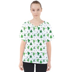 Christmas-trees V-neck Dolman Drape Top by nateshop