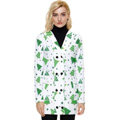 Christmas-trees Button Up Hooded Coat 