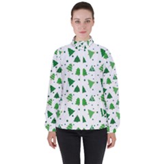 Christmas-trees Women s High Neck Windbreaker by nateshop