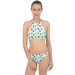 Christmas-trees Racer Front Bikini Set by nateshop