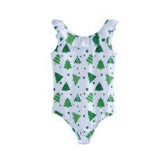 Christmas-trees Kids  Frill Swimsuit by nateshop