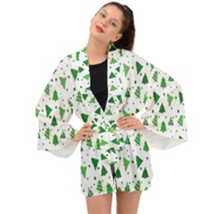 Christmas-trees Long Sleeve Kimono by nateshop