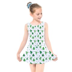 Christmas-trees Kids  Skater Dress Swimsuit by nateshop