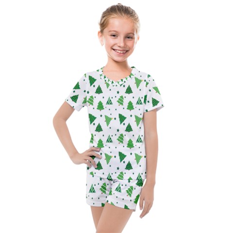 Christmas-trees Kids  Mesh Tee And Shorts Set by nateshop