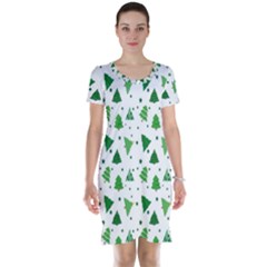 Christmas-trees Short Sleeve Nightdress by nateshop