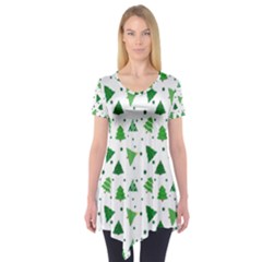 Christmas-trees Short Sleeve Tunic  by nateshop