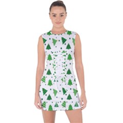 Christmas-trees Lace Up Front Bodycon Dress by nateshop