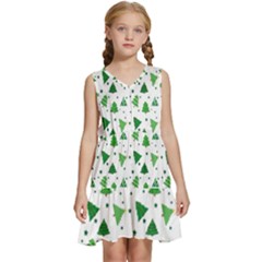 Christmas-trees Kids  Sleeveless Tiered Mini Dress by nateshop