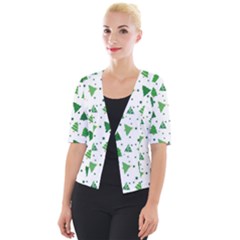 Christmas-trees Cropped Button Cardigan by nateshop